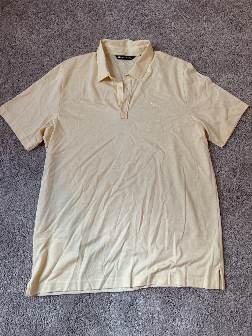 Travis Mathew Men’s Light Yellow Polo Shirt